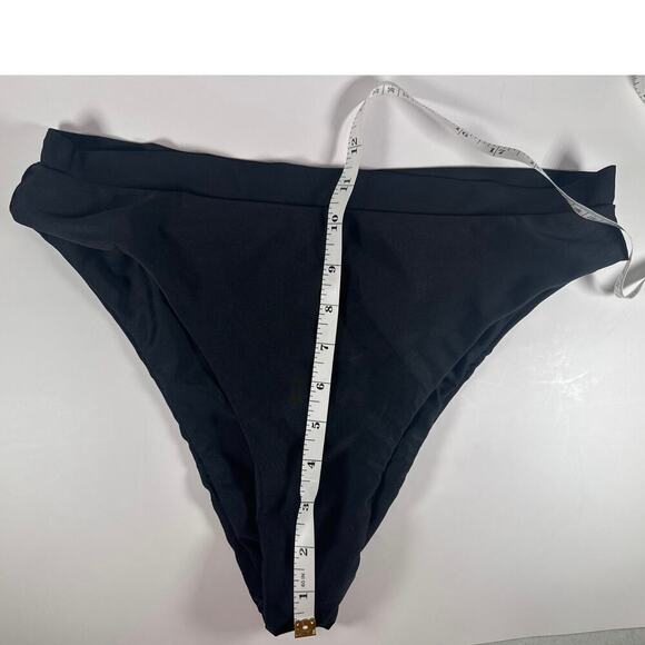 Black High Waisted Bikini Swim Bottoms Women's Large L - Picture 7 of 7